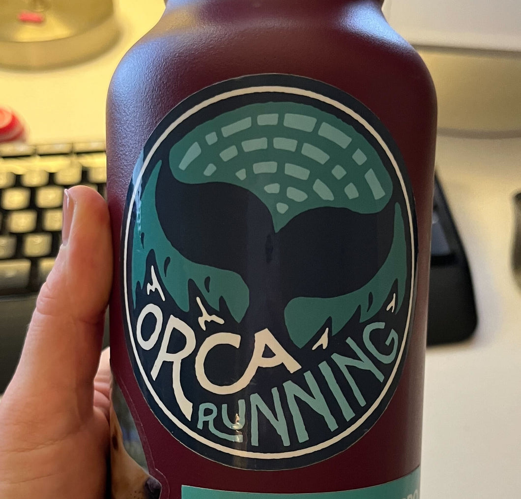 Orca Running Sticker